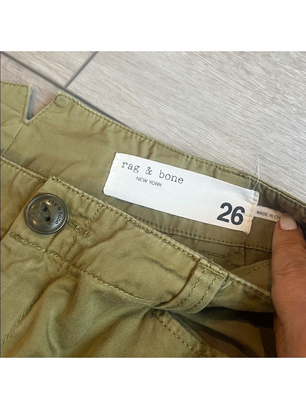rag & bone Olive Utility Classic field cotton Chinos size 26 - Picture 6 of 8